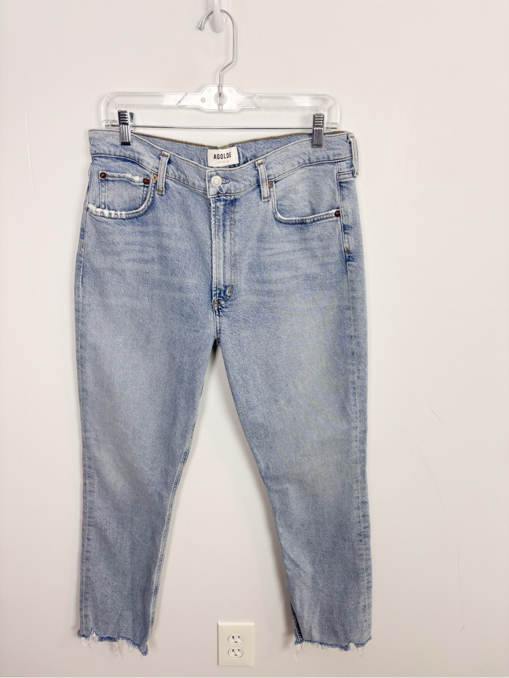 AGOLDE Merrel Mid Rise Straight Jeans Astray Blue Wash Size 31